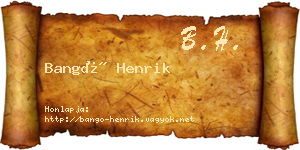 Bangó Henrik névjegykártya